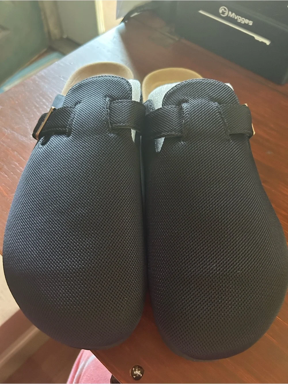 Black Men's Slip-On Clog with Adjustable Buckle